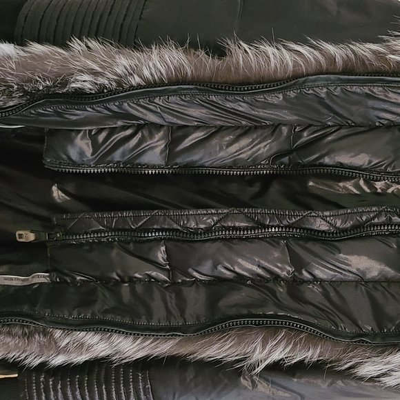 Nicole Benisti Cortina Leather & Fox Fur Down Coat - Picture 12 of 13